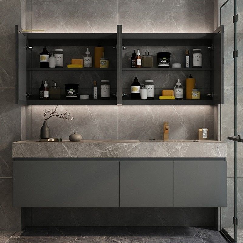 Largeur 38-46 en couleur personnalisée Style moderne Luxe Salle de bain Cabinet de vanité avec évier