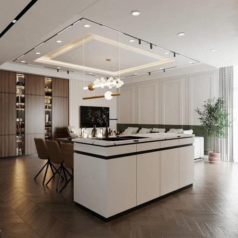 Accueil Modern Flat Pack Smart Cuisine Pantry Modulaire meubles de cuisine Armoires pour la villa