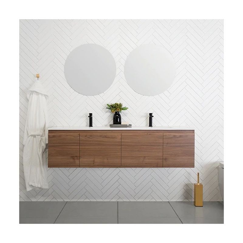 Armoire de vanité de salle de bain avec miroir en argent monté sur le mur