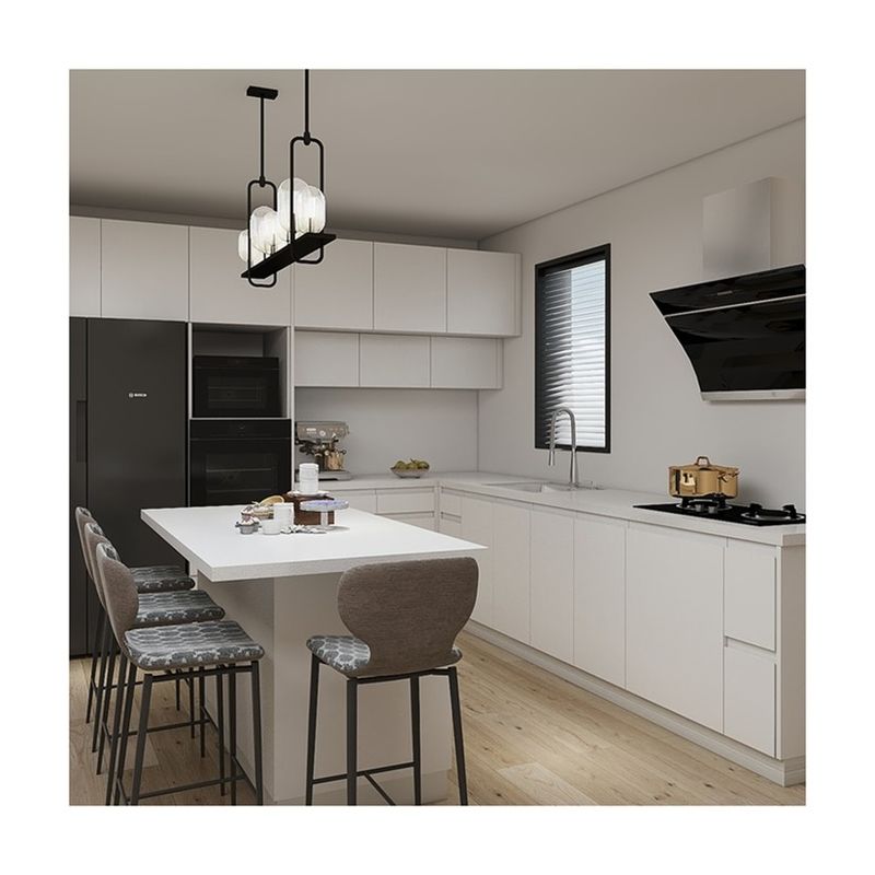 Porte finie en placage Armoire de cuisine moderne complète avec évier de Turquie