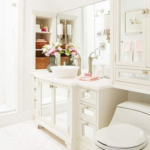 Des modèles personnalisés 42 pouces Shaker blanc salle de bains Vanité miroir LED et combo armoire