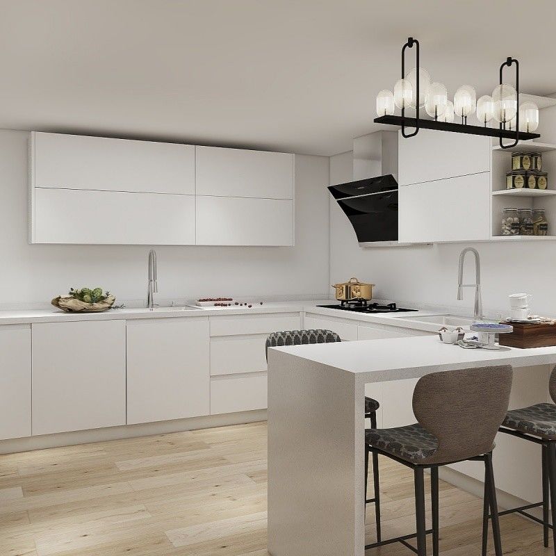 Porte finie en placage Armoire de cuisine moderne complète avec évier de Turquie
