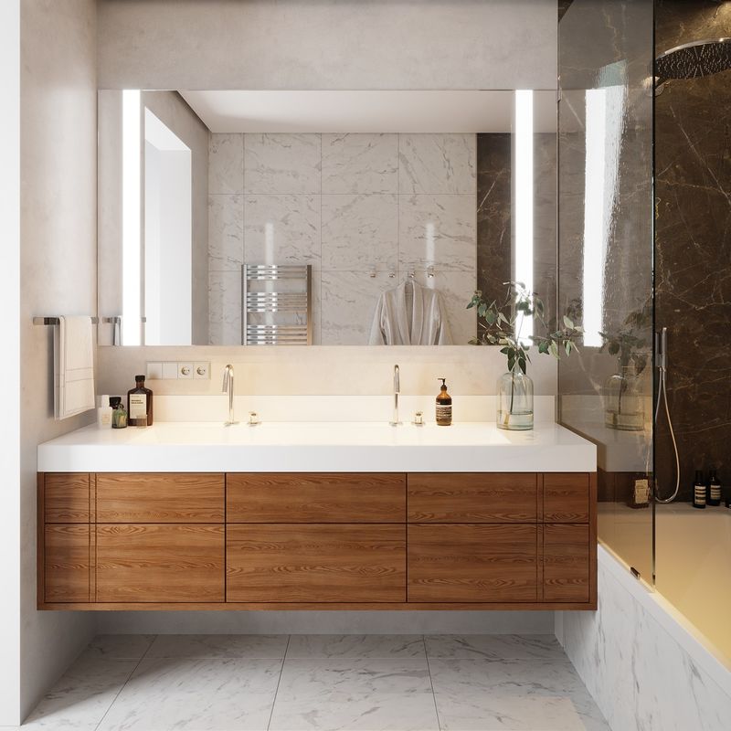 Couleur personnalisée double évier design ardoise armoires de salle de bain et vanités