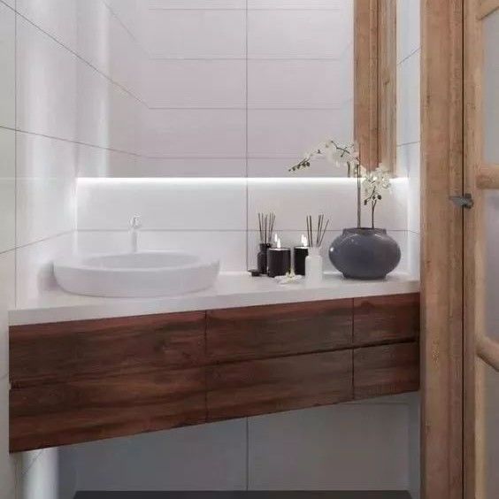 Incluez bassin Oui Triangulaire coin salle de bains Vanité ensemble avec miroir et robinet