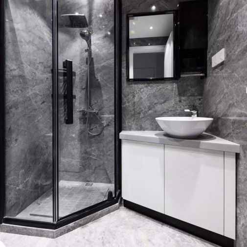 Incluez bassin Oui Triangulaire coin salle de bains Vanité ensemble avec miroir et robinet