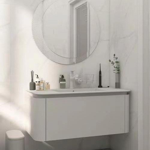 Combo de vanité de salle de bains moderne avec miroir et évier 38-46 pouces de marbre cultivé