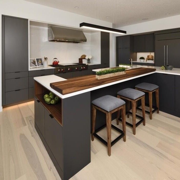 Blum Hardware Armoire de cuisine en feuille de polymère de style européen très adaptée aux besoins OEM / ODM