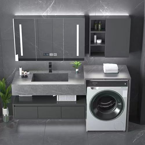 Vanité de salle de bain moderne avec évier LED éclairage du miroir et lumière de capteur intelligent