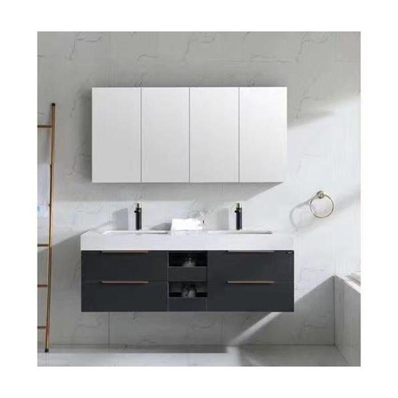 Hôtel de luxe rectangulaire salle de bains Vanité avec évier et tiroirs de rangement dans un design moderne