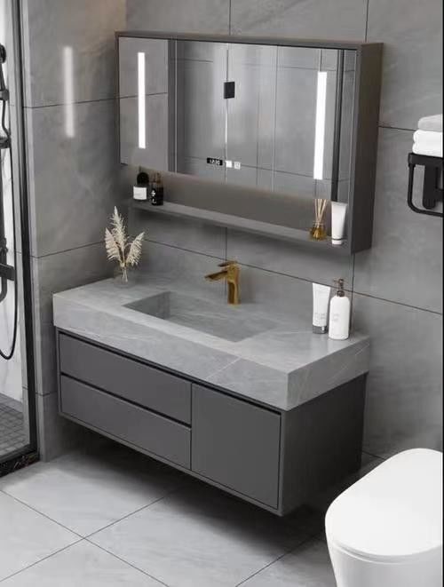 Hôtel de luxe rectangulaire salle de bains Vanité avec évier et tiroirs de rangement dans un design moderne