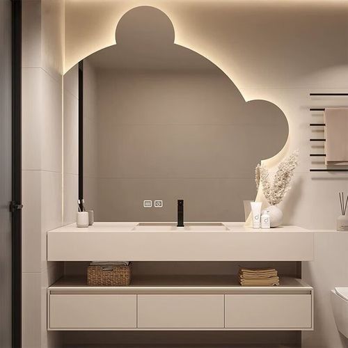 Couleur personnalisée 60 pouces évier unique bois de teck vanité salle de bain avec carcasse en MDF