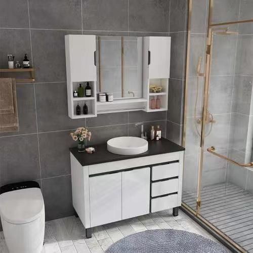 La vanité de la petite salle de bains de 18 pouces avec miroir argenté et couleur personnalisée