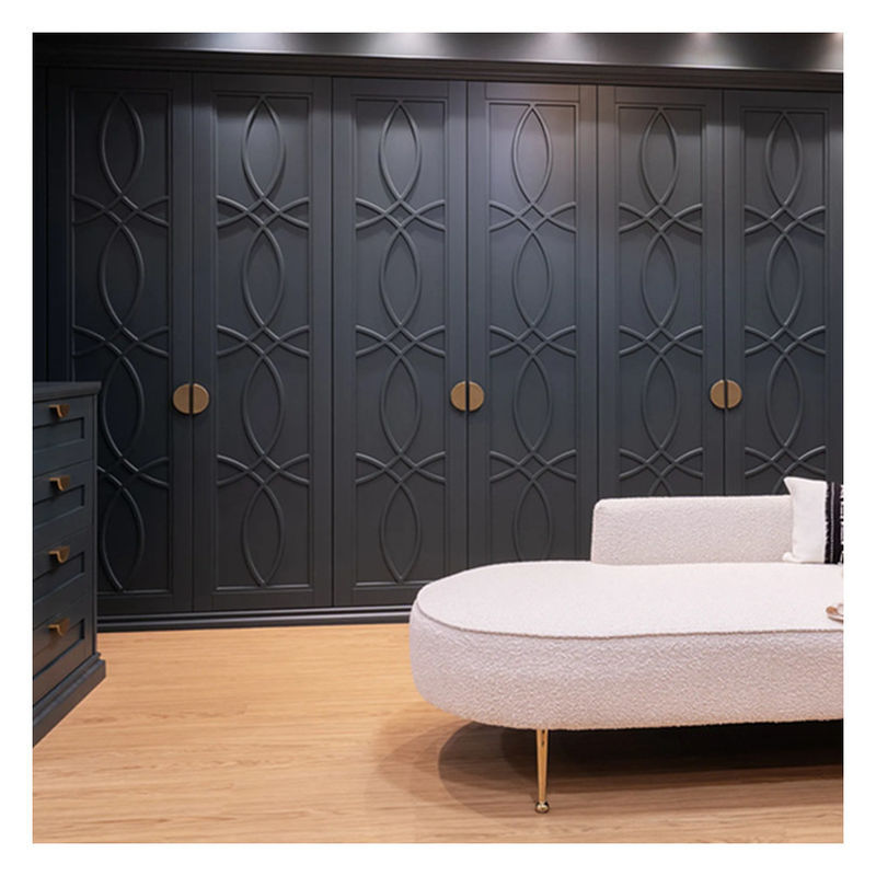 Finition noire Laque Finition personnalisée Armoires de design minimaliste moderne pour chambre à coucher
