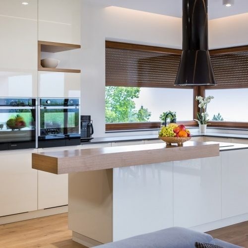 Cabinet de cuisine personnalisé en bois de chêne américain avec portes et portes HDF