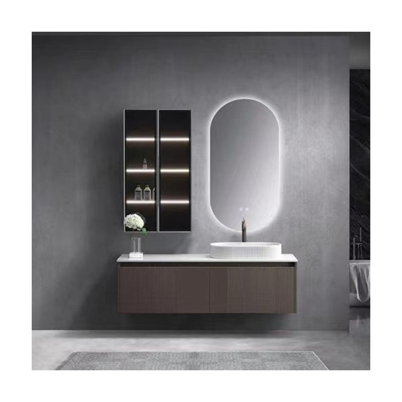 36 pouces évier moderne bassin de stockage salle de bain vanité avec miroir LED intelligent