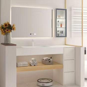 36 pouces évier moderne bassin de stockage salle de bain vanité avec miroir LED intelligent