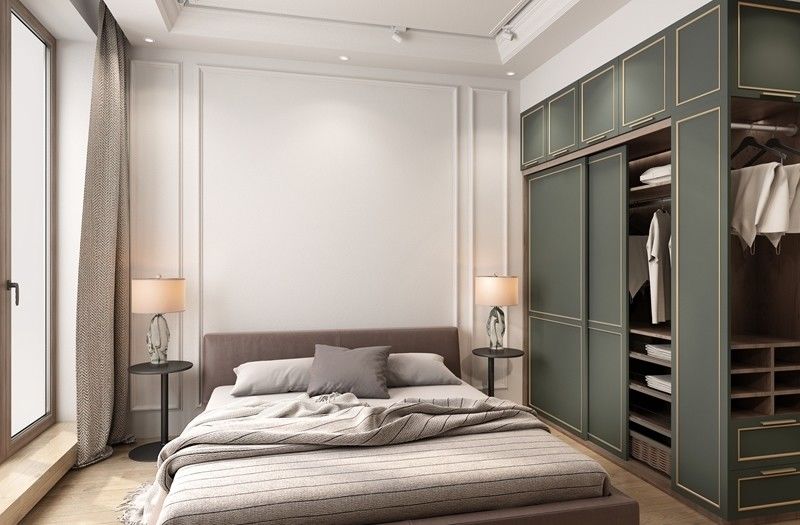Accueil Meubles Porte coulissante en laque en bois Armoire pour taille personnalisée en blanc moderne