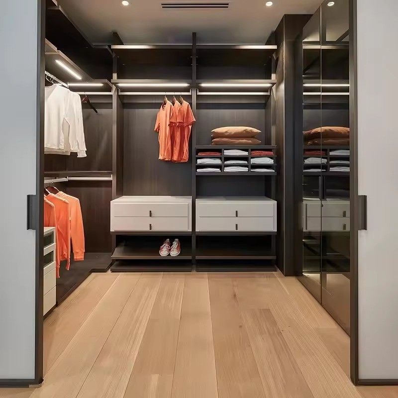 Armoires de rangement de style moderne pour meubles de chambre sur mesure en bois modulaire