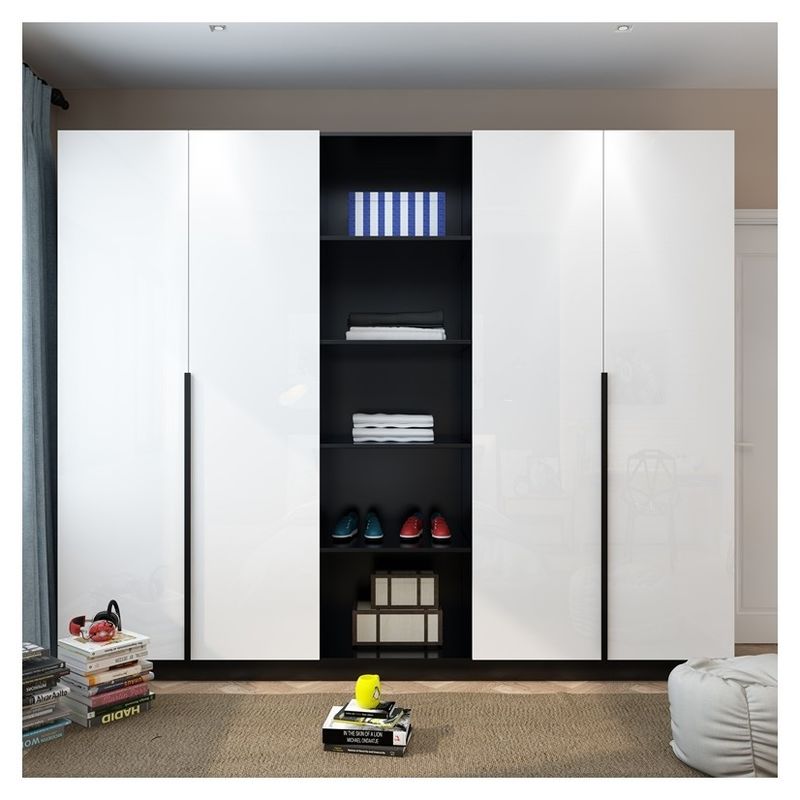 Villa porte coulissante Armoire en bois blanc Taille personnalisée pour les meubles de chambre moderne