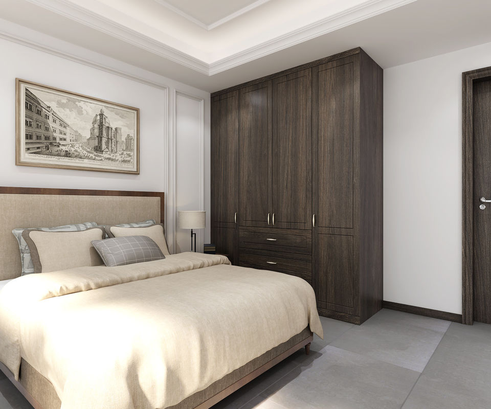 Meubles de chambre portable Armoire personnalisée ouverte pour les placards de placage de villa moderne