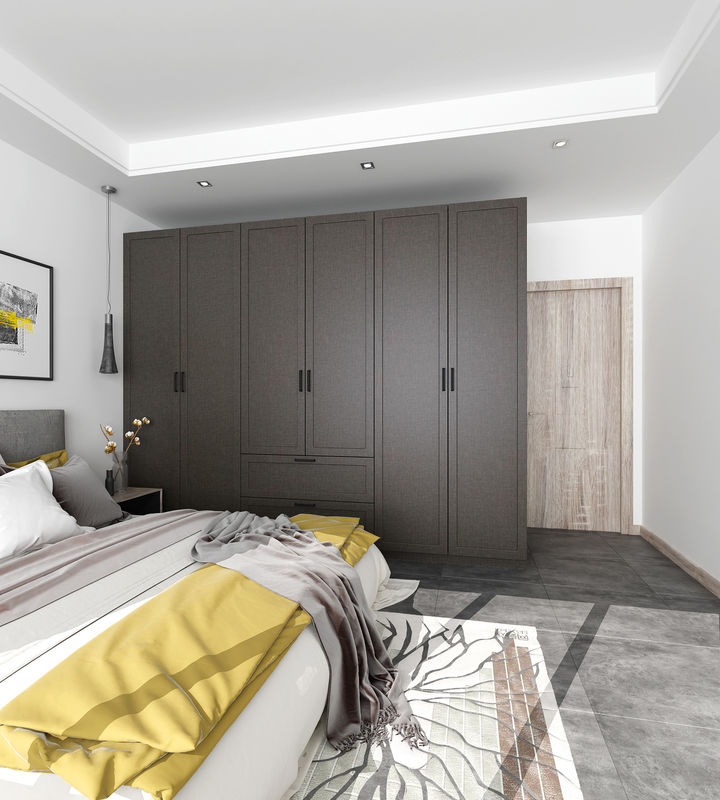 Meubles de chambre portable Armoire personnalisée ouverte pour les placards de placage de villa moderne