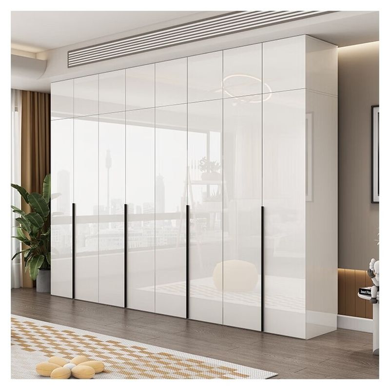 Design moderne MR HDF Board Laque blanche Armoires en bois pour les vêtements Armoires de rangement