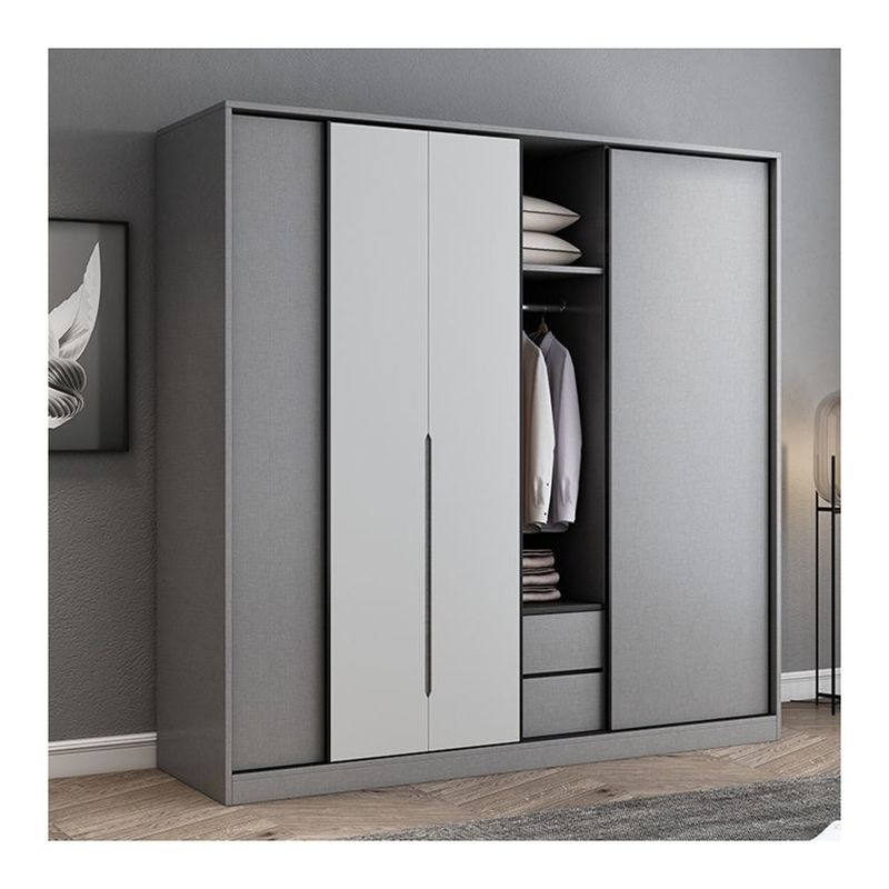 Meubles de chambre Derniers meubles modernes simples 3 portes Armoire coulissante en bois avec conception 2D / 3D