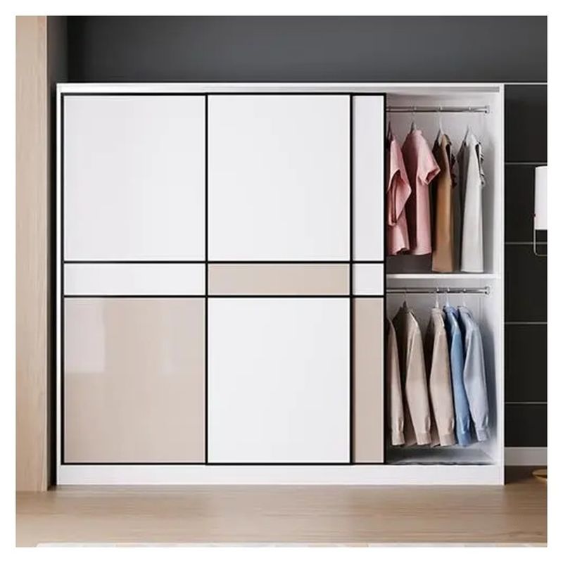 Meubles de chambre Derniers meubles modernes simples 3 portes Armoire coulissante en bois avec conception 2D / 3D