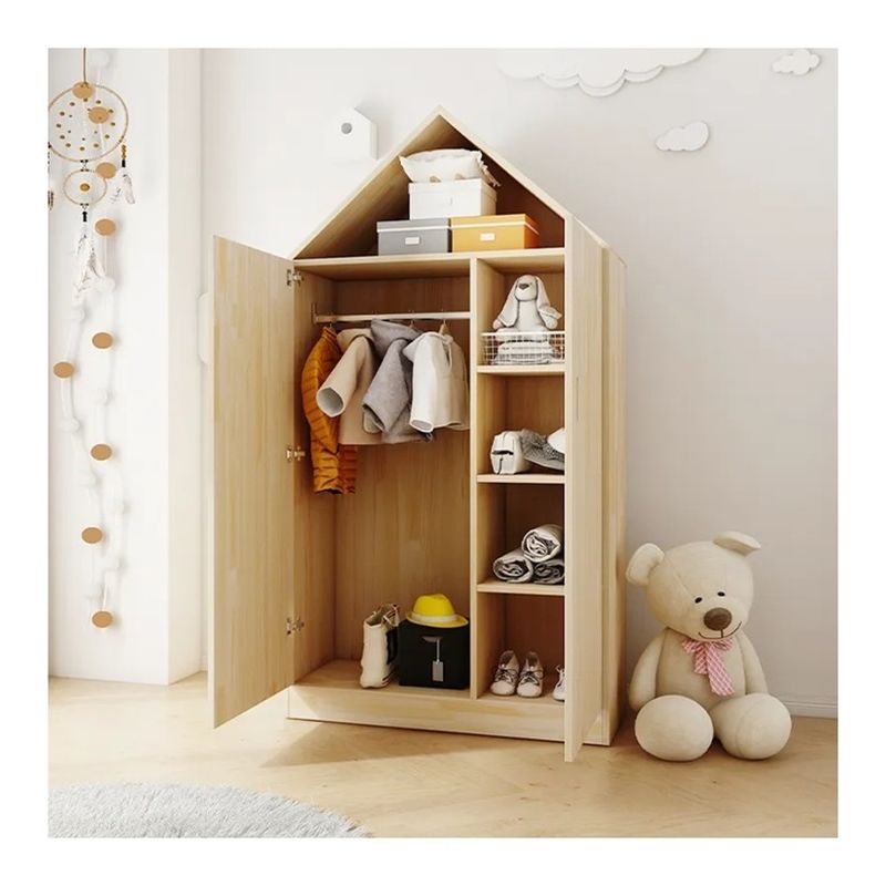 Armoire de chambre à coucher de style moderne en MDF en bois pour enfants avec rangement intelligent
