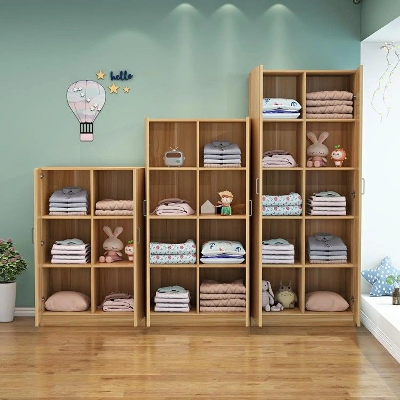 Armoire de chambre à coucher de style moderne en MDF en bois pour enfants avec rangement intelligent