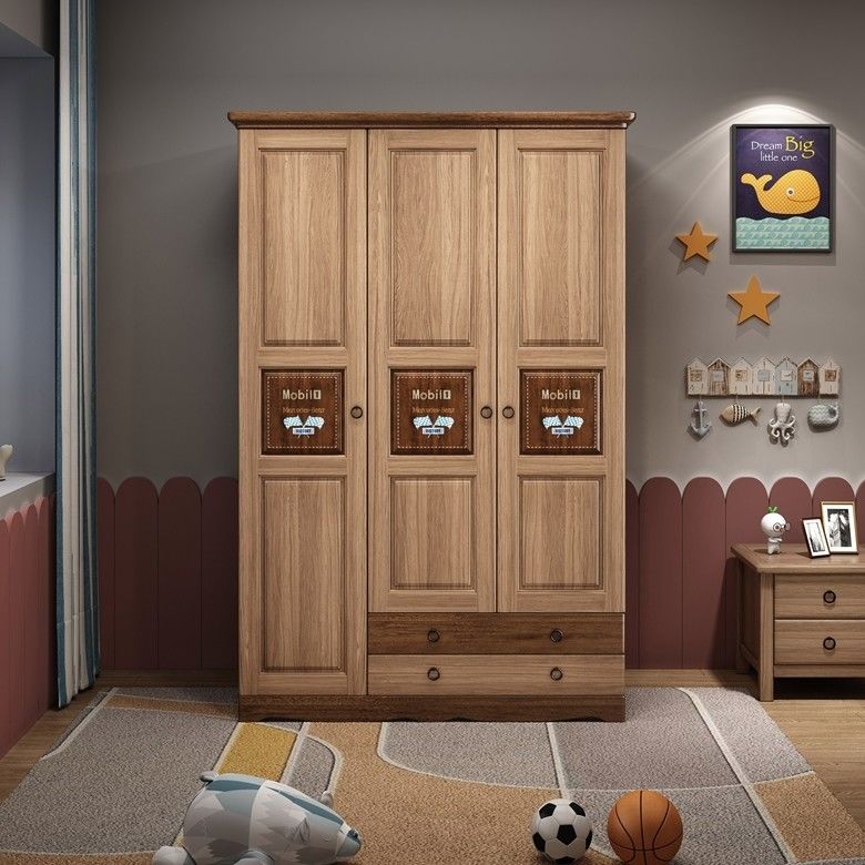 Armoire de chambre à coucher de style moderne en MDF en bois pour enfants avec rangement intelligent