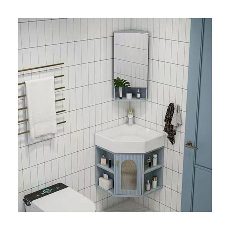 Cabinet miroir de salle de bains en bois chinois pour le stockage mince dans la vanité mural monté