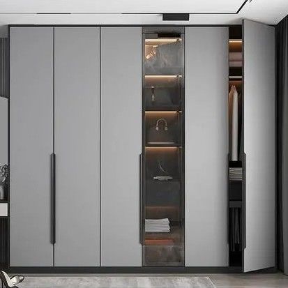 Armoire personnalisée gris mat avec style de design contemporain et style en bois PANEL