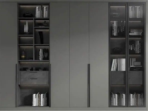 Armoire personnalisée gris mat avec style de design contemporain et style en bois PANEL