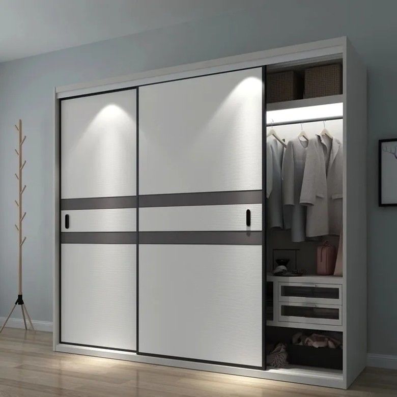 Armoires en MDF avec porte coulissante pour les armoires intégrées au dernier design