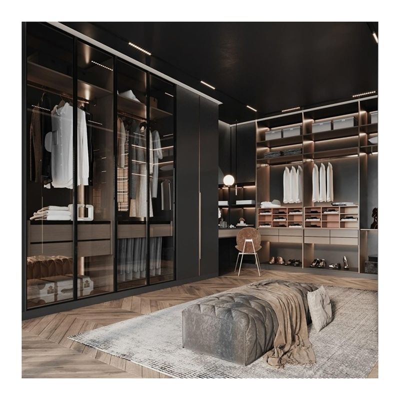 Combinaison de chambres en bois de style moderne Armoire pour la maison Villa Hôtel appartement
