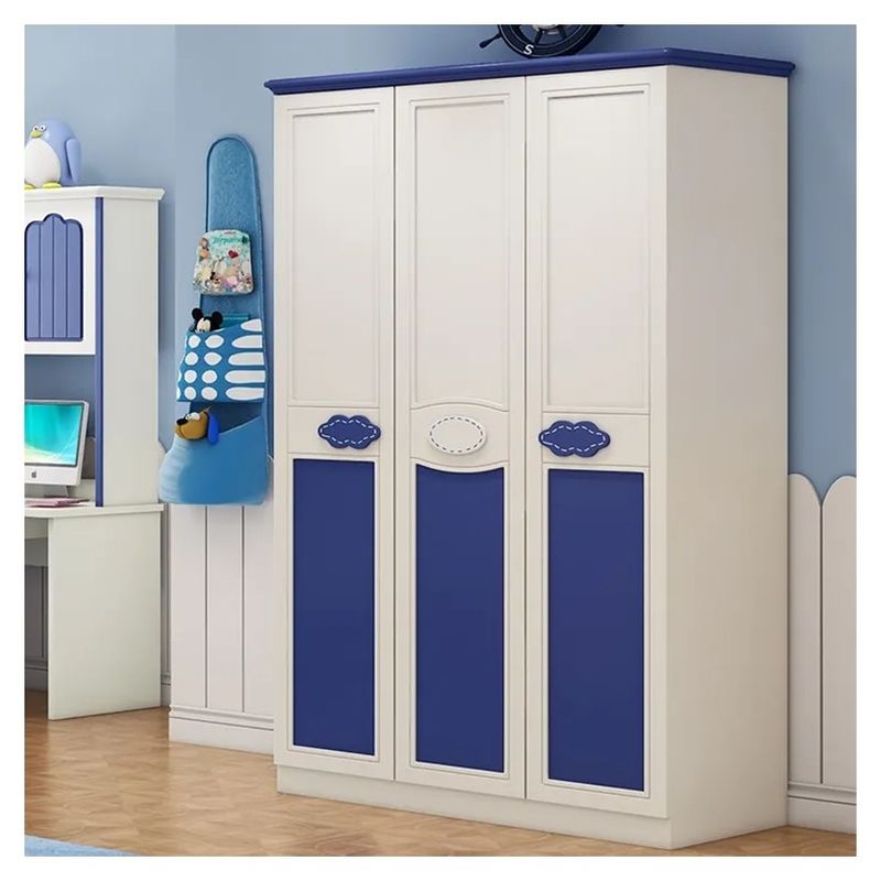 Chambre de couchage meubles de placard bleu pour enfants armoire panneau de style bois