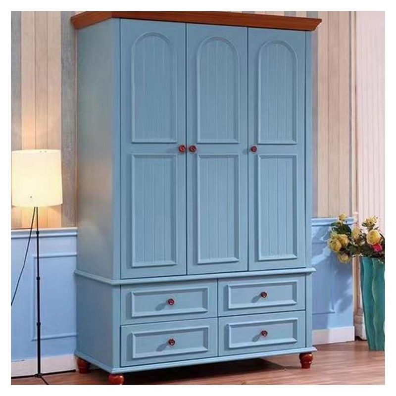 Chambre de couchage meubles de placard bleu pour enfants armoire panneau de style bois