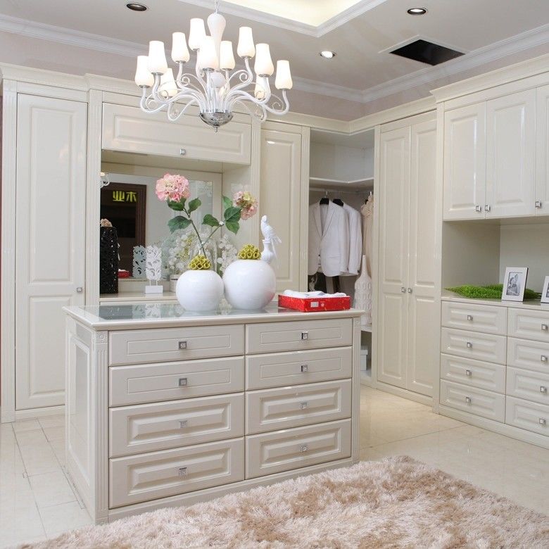 Fin Meubles de maison Laque blanche Shaker Style Cabinet de conception Armoire avec MR HDF Board