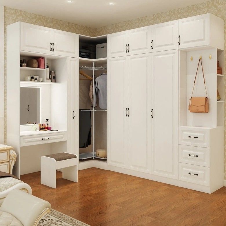 Fin Meubles de maison Laque blanche Shaker Style Cabinet de conception Armoire avec MR HDF Board