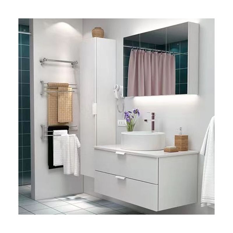 Vannie de salle de bain combinée miroir personnalisée avec armoire suspendue murale unique largeur 38-46