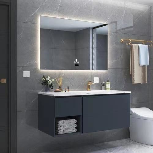 Vannie de salle de bain combinée miroir personnalisée avec armoire suspendue murale unique largeur 38-46