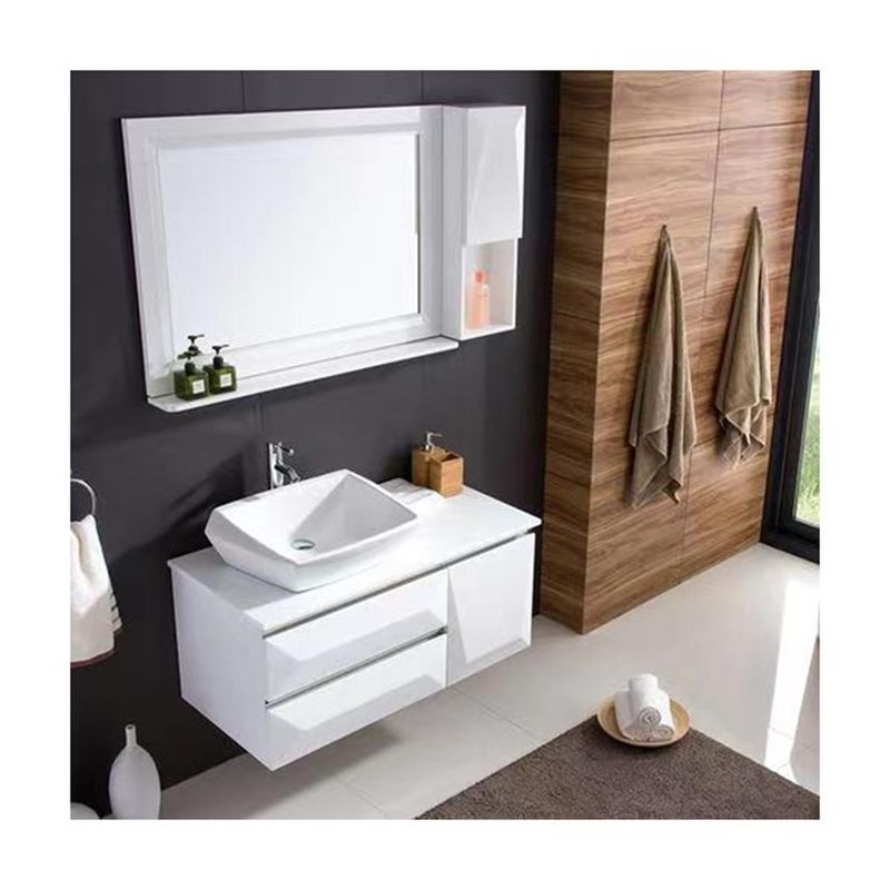 Appartement Essentiel Voilier Sculpture Design Miroir Blanc Cabinet suspendu au mur Salle de bains