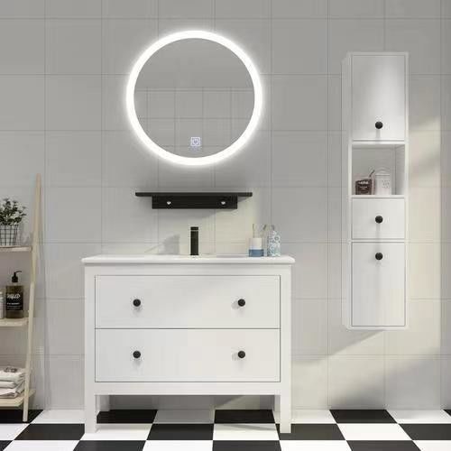 Appartement Essentiel Voilier Sculpture Design Miroir Blanc Cabinet suspendu au mur Salle de bains