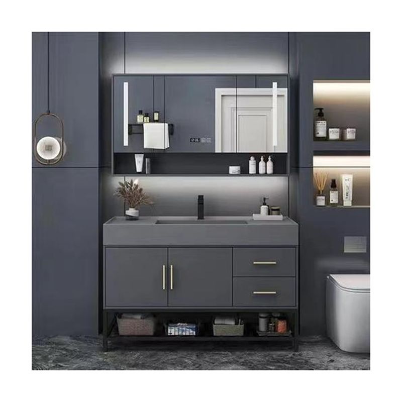 Armoire à vanité de salle de bain multifonctionnelle sans poignée pour salle de bain 38-46 en largeur