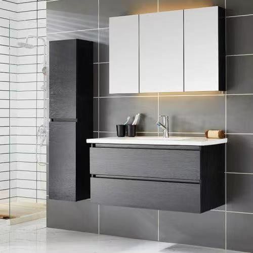 Armoire à vanité de salle de bain multifonctionnelle sans poignée pour salle de bain 38-46 en largeur