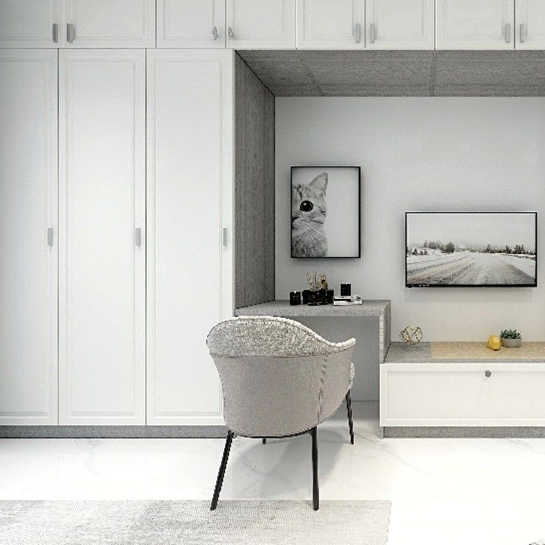 Armoire à 3 portes de style moderne avec table à manger en miroir YALIG en bois massif sur mesure