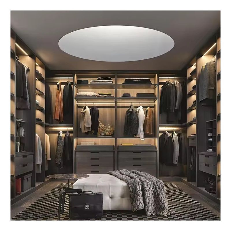 Chambre à coucher contemporaine Armoire avec conception en bois personnalisée et panneau MR HDF