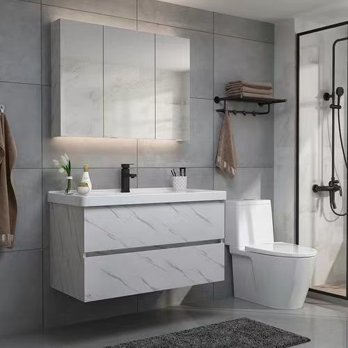 Vanité de salle de bain italienne personnalisée avec miroir LED YALIG Couleur et design personnalisables