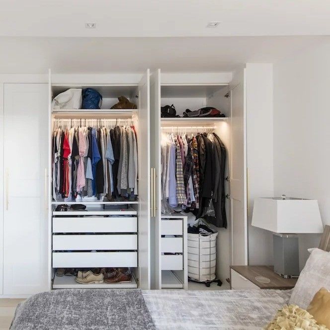 Meubles d'hôtel YALIG Armoire de porte coulissante en bois contemporaine avec système intégré